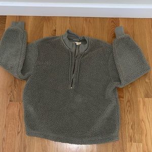 Warm and fuzzy olive green “Sherpa” sweatshirt